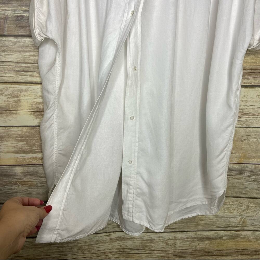 Aritzia White Short-Sleeve Button-Up Tunic - Picture 8 of 10